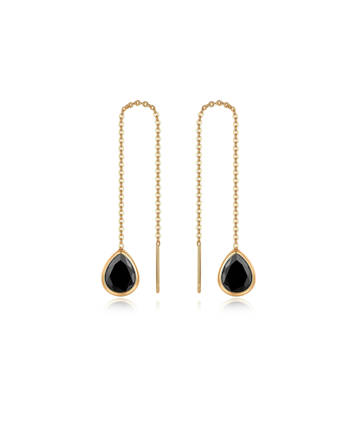 Shop Ettika Barely There 18k Gold Plated Threaders In Black