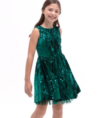 Rare Editions Big Girls One Shoulder Striped Sequin outlet Dress