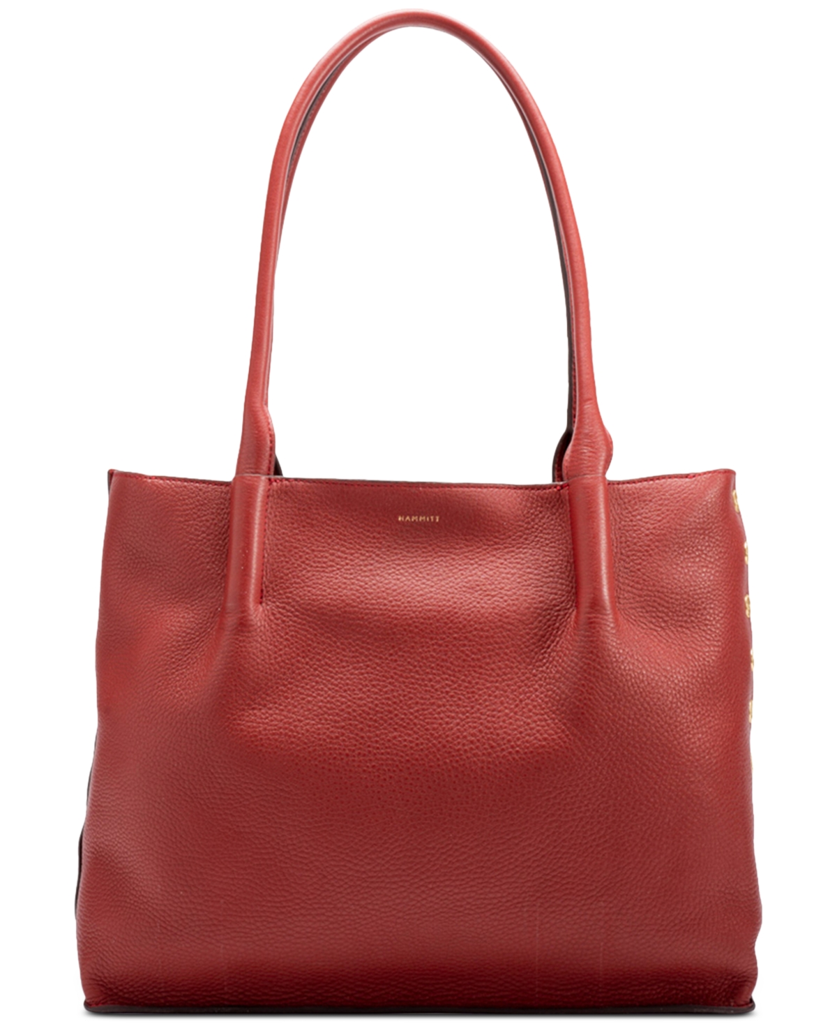 Oliver Medium Leather Zip Top Tote - Pom Red