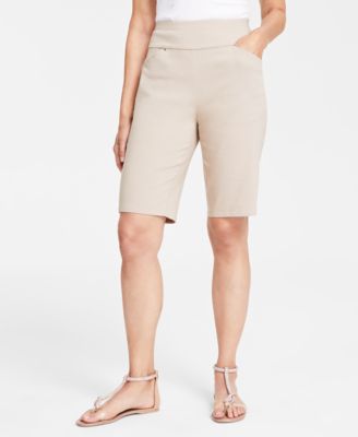 Karen Scott Plus Size Drawstring Skimmer Shorts, Created For Macy's In  Bright White