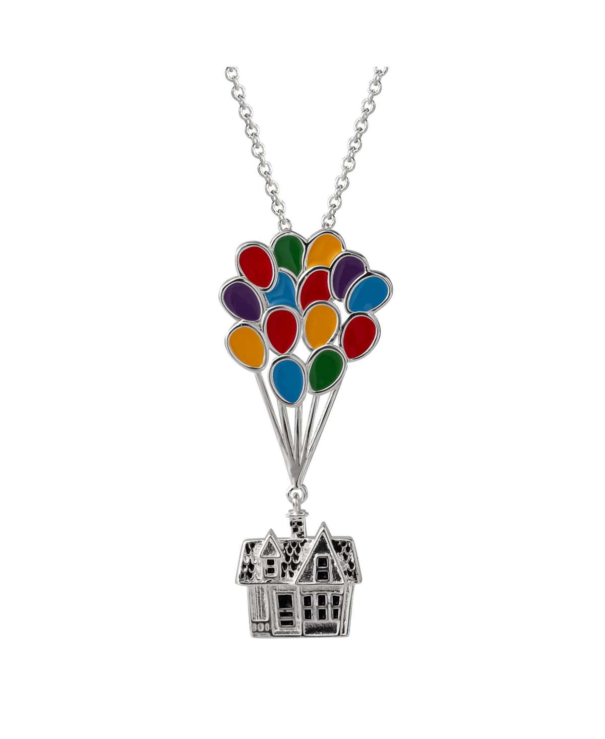 Pixar Up Adventure House Balloon Silver Plated Pendant Necklace, 18" - Silver