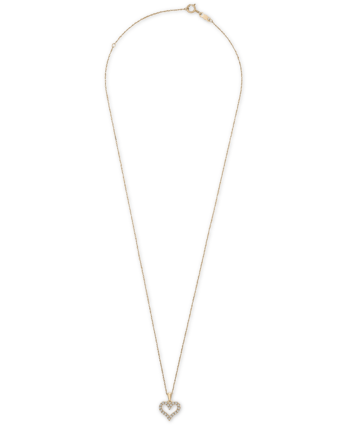 Diamond Open Heart Pendant Necklace (1/4 ct. t.w.) in 14k White or 18