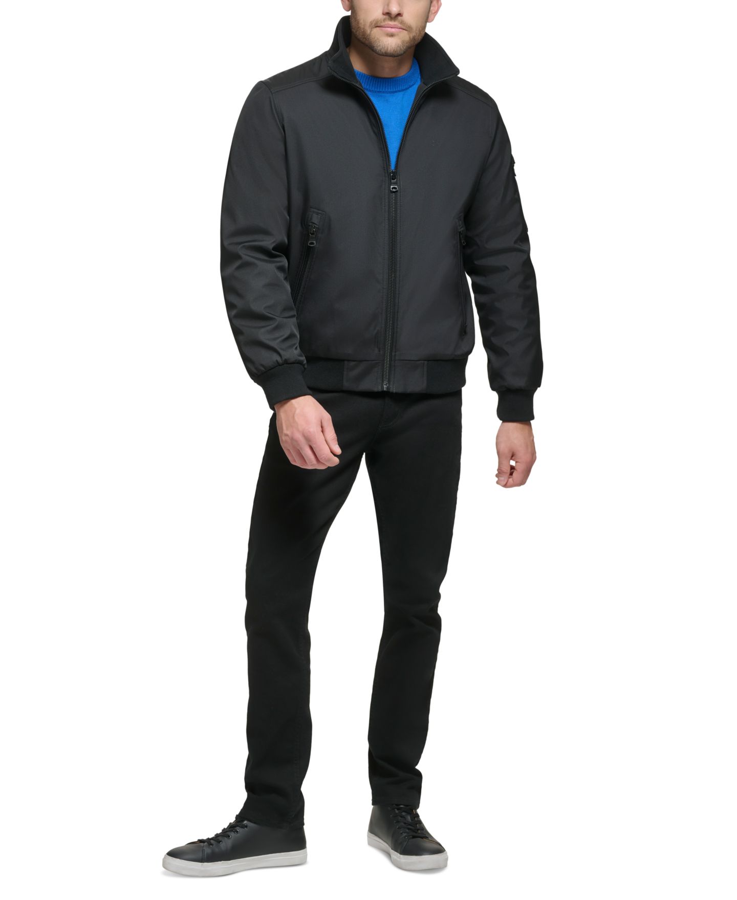 Мужская куртка Calvin Klein Classic Zip-Front Ripstop Bomber, цвет: Чёрный — фото 5