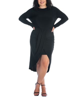 Plus Size Long Sleeve High Low Dress
