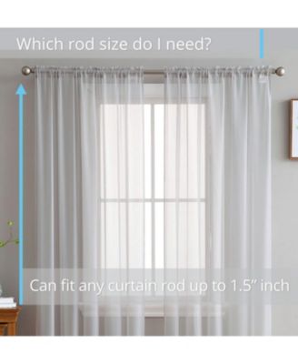 2 Pack Sheer Voile Window Curtain Sheer Panels