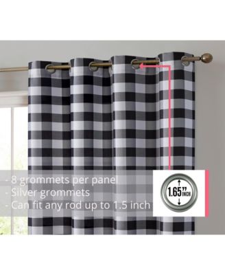 Andersen Buffalo Check Plaid 100% Blackout Thermal Insulated Energy Savings Heat/Cold Blocking Grommet Curtain Drapery Panels for Bedroom & Living Room, 2 Panels