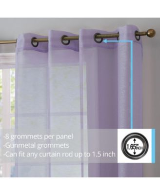 2 Piece Semi Sheer Voile Window Curtain Drapes Grommet Panels for Bedroom, Living Room & Kids Room