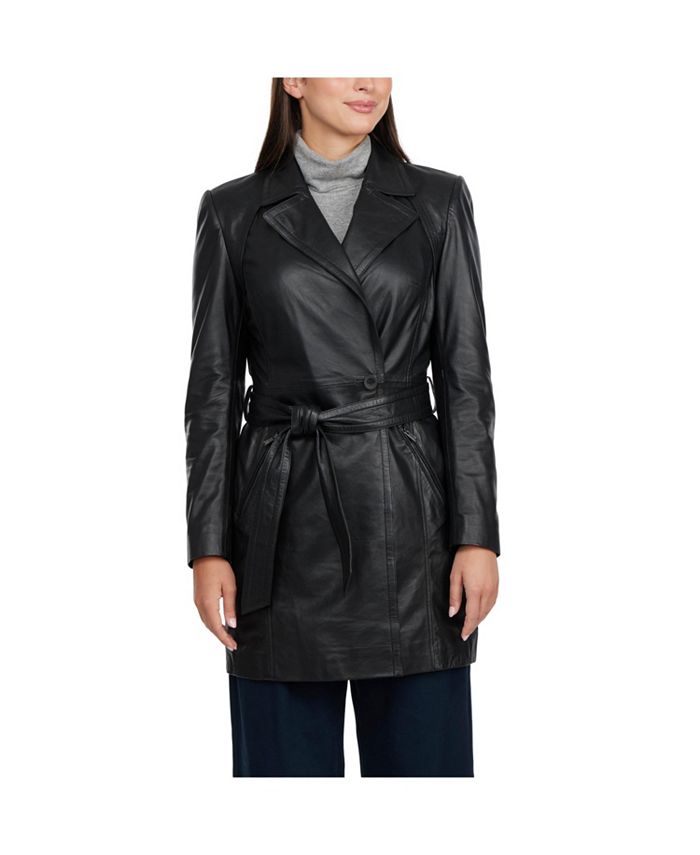 Badgley mischka double face wool sale blend wrap front coat