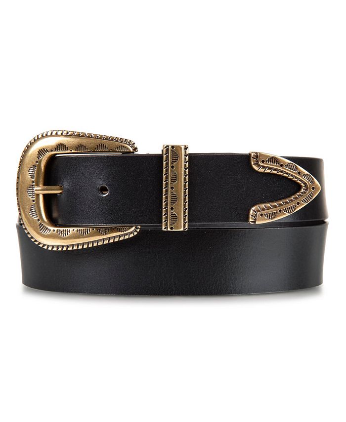 Lucky Brand Women's Textured Buckle Set Jean Belt - Macy's