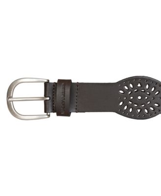 Women's Perforated Scalloped Edge Leather Belt