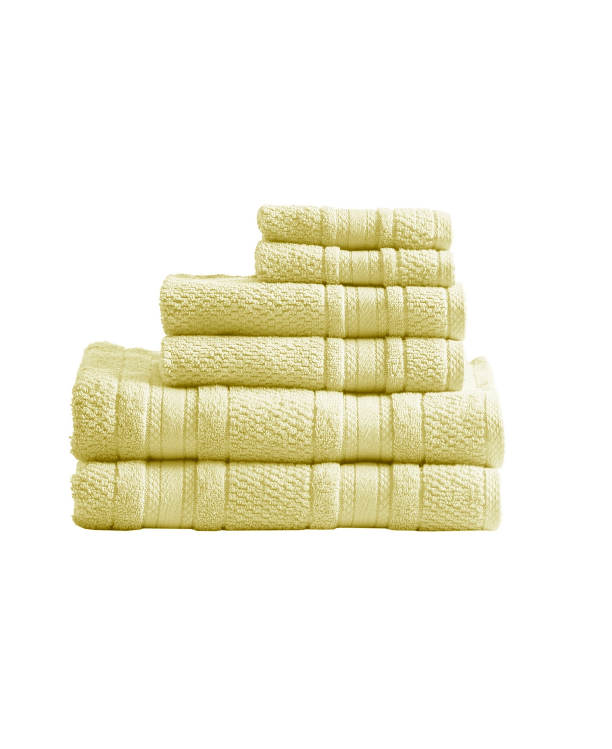 Madison Park Essentials Adrien Super-soft Cotton 6-pc. Bath Towel Set In Yellow