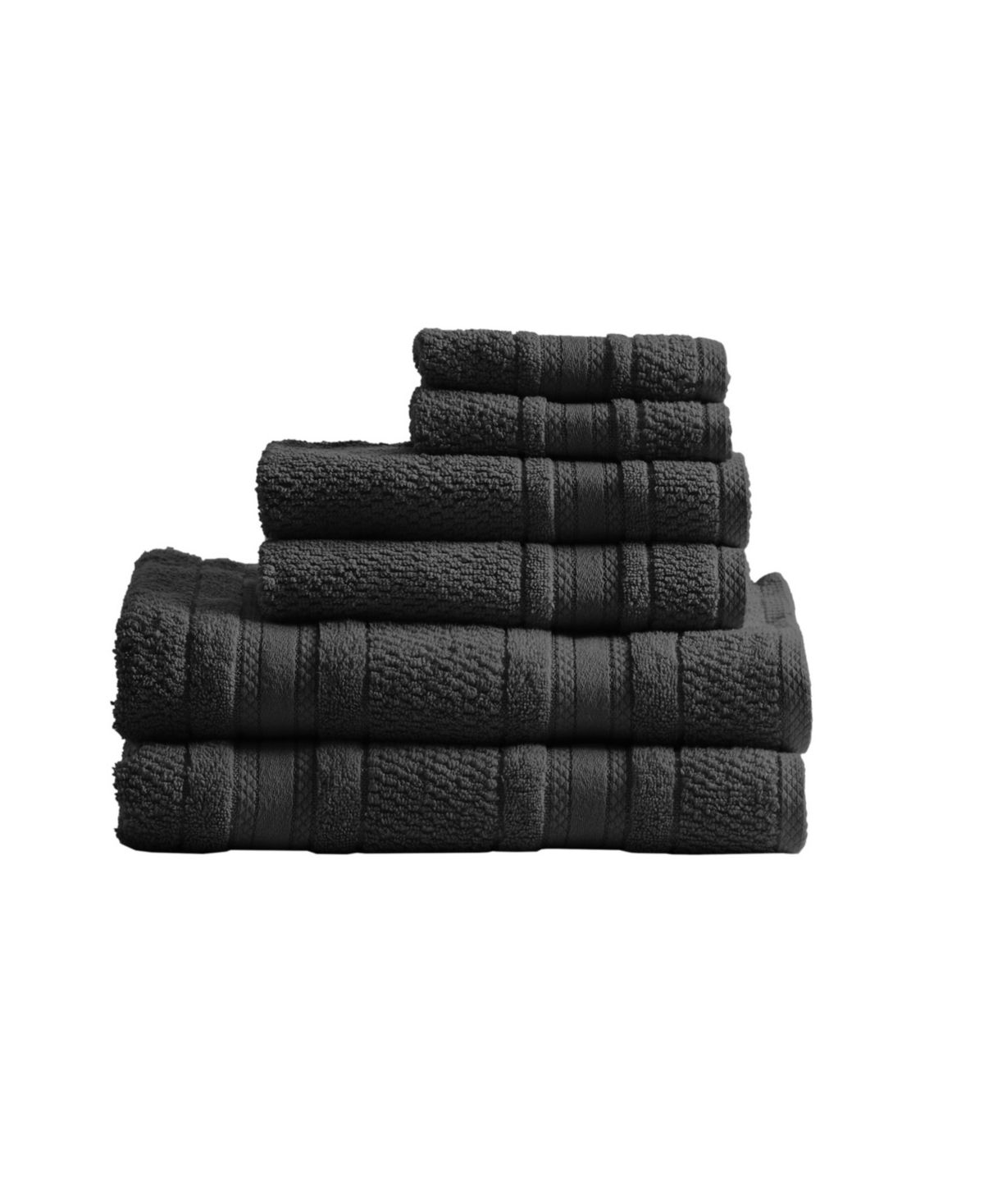 Madison Park Essentials Adrien Super-soft Cotton 6-pc. Bath Towel Set In Black