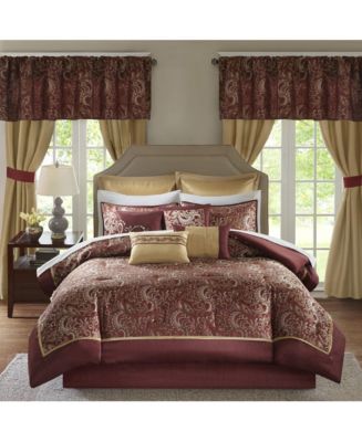 Gracie Mills Brystol 24 Piece Room in a Bag Red Comforter Set King - Macy's