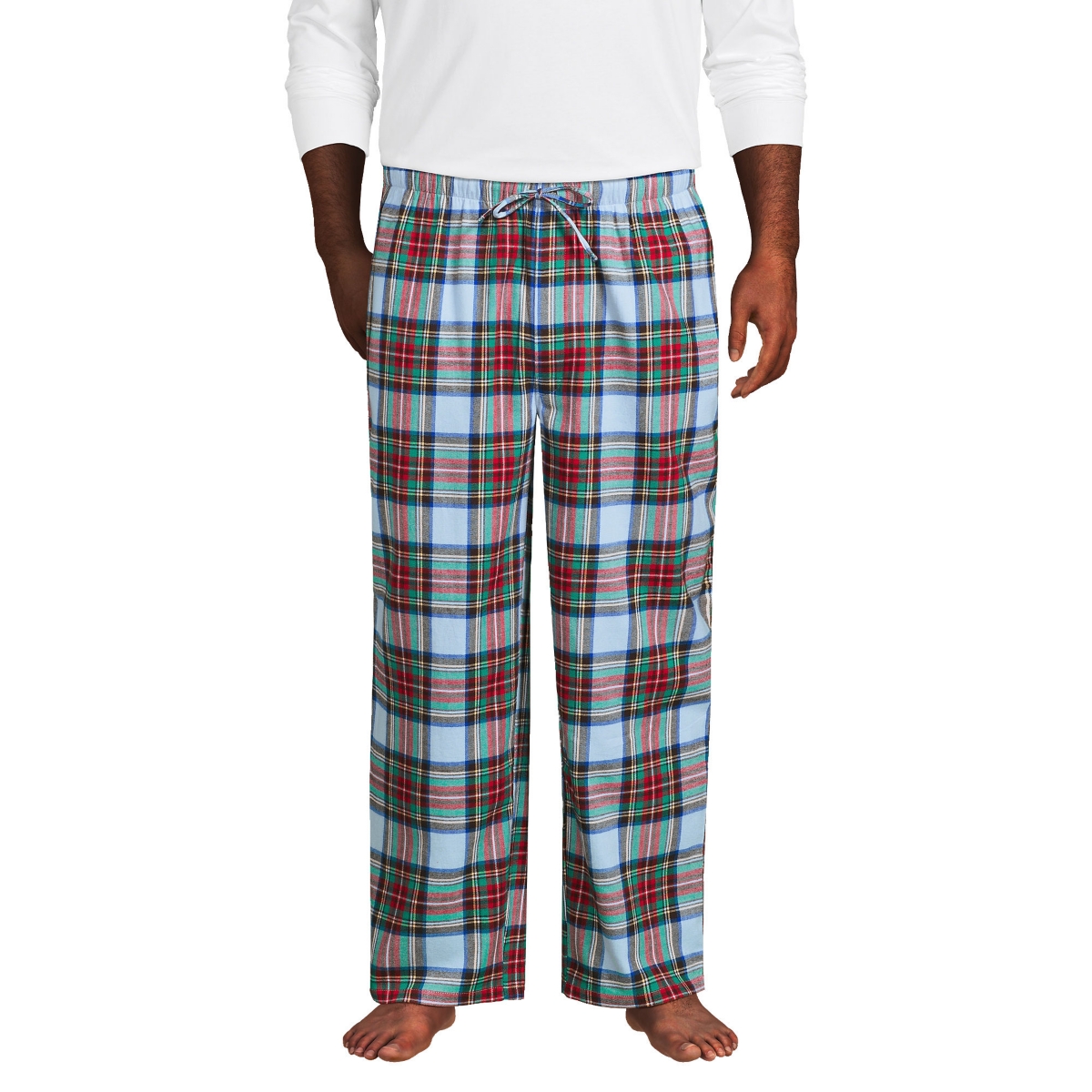 Big & Tall Flannel Pajama Pants - Soft blue haze plaid