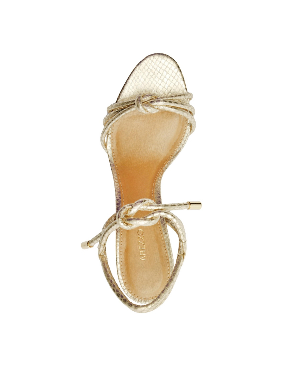 Arezzo Women's Camila High Block Heel Sandals - Gold Snake - Manmade Metallic