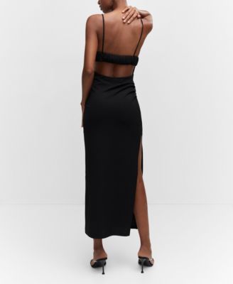 mango asymmetrical dress with side slit Asymmetrical dress with side slit