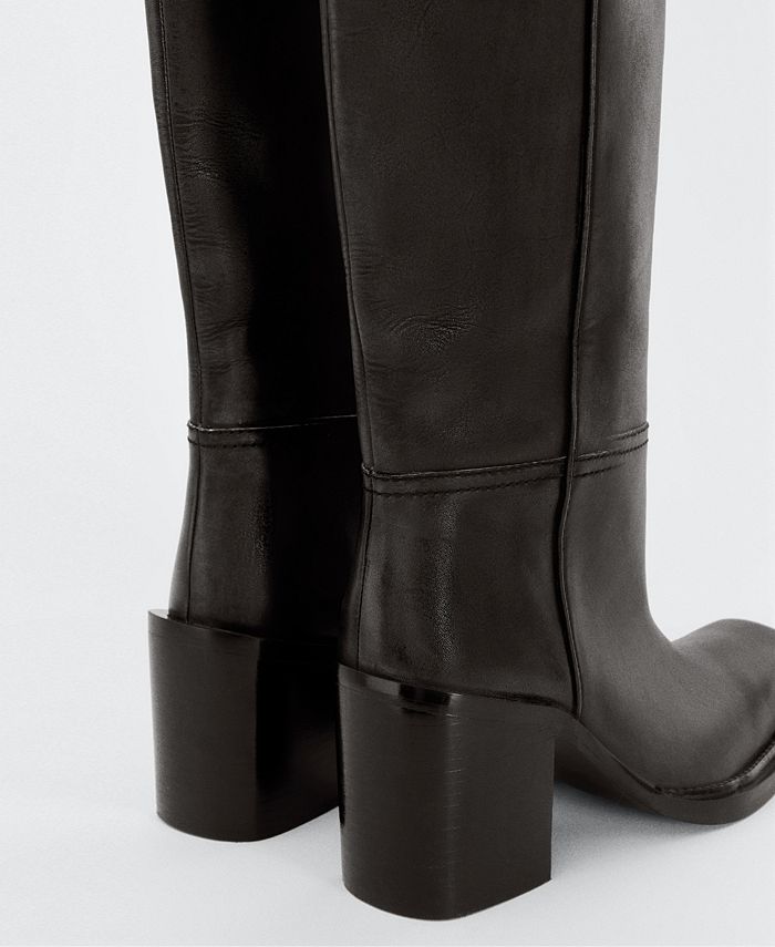 MANGO Women's Tall Leg Leather Boots Macy's