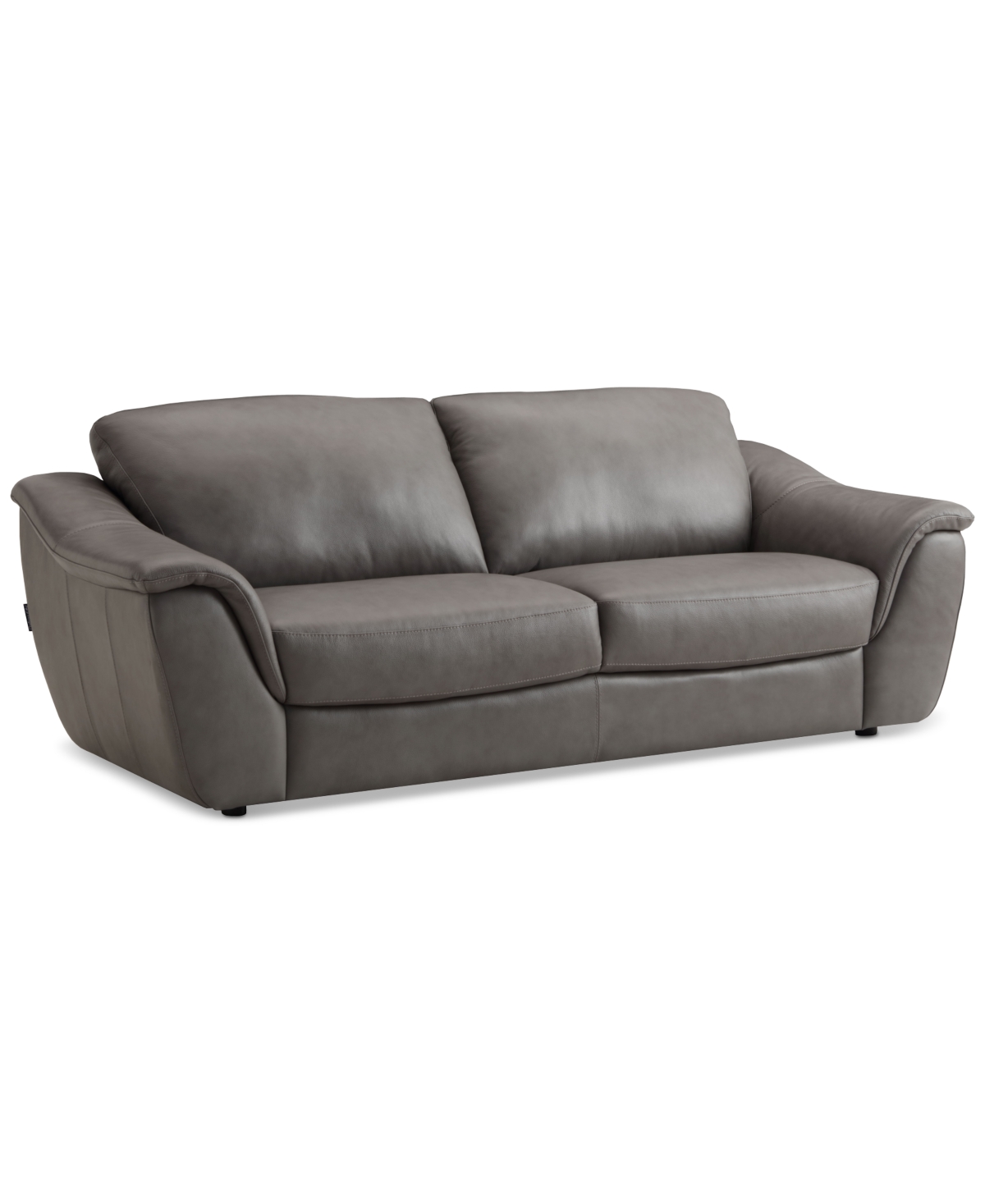 Macy's Jennard 91" Leather Sofa, Created For  In Grey