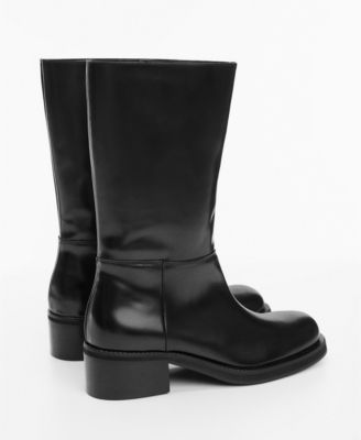 Women's Plain Leather Ankle Boots
