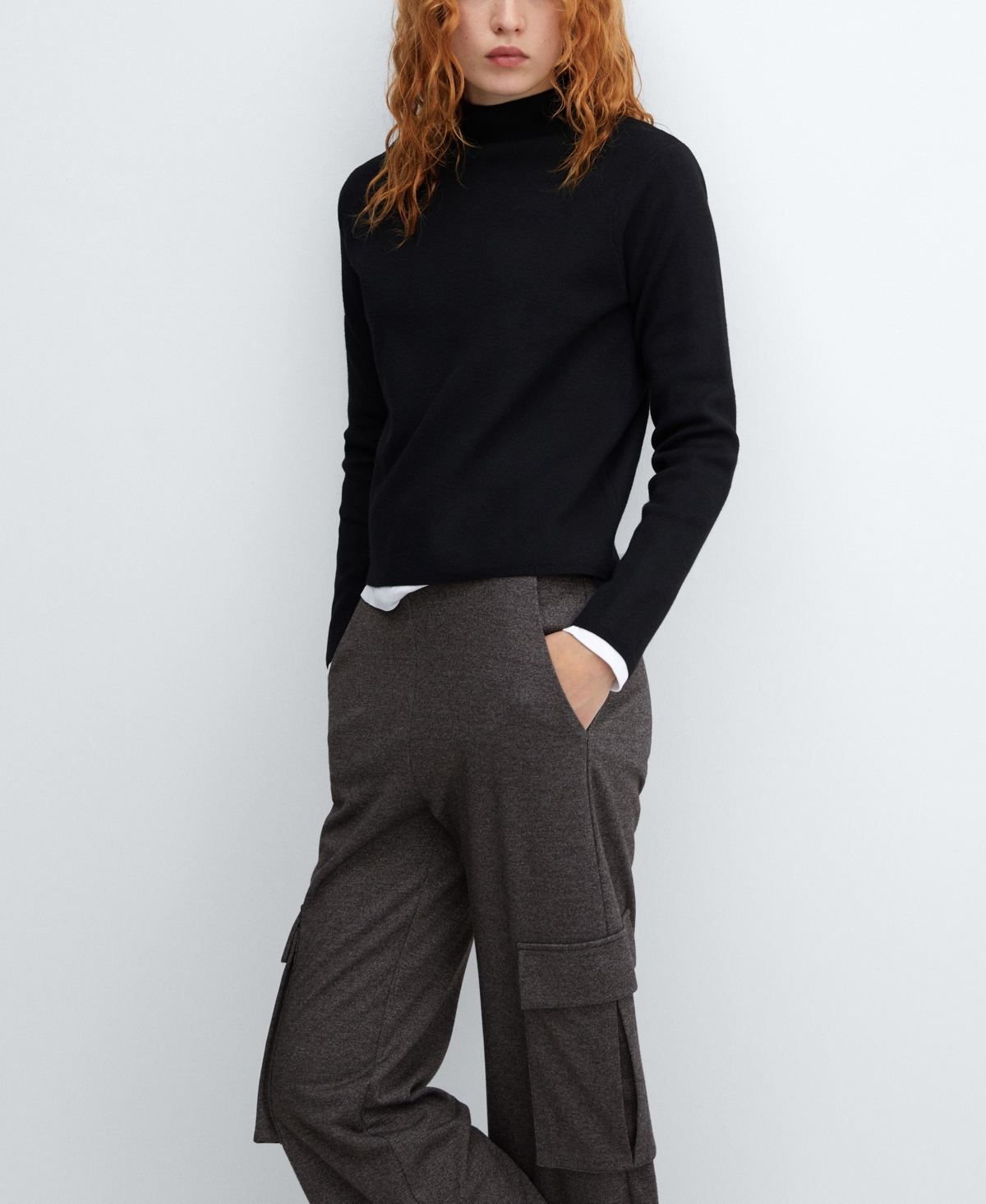 Mango Women's Cargo Pockets Knitted Trousers