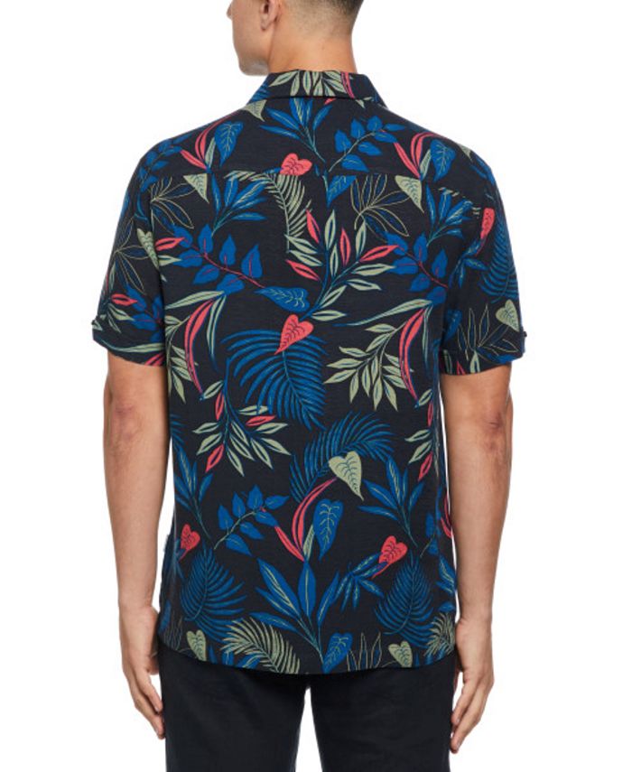 Cubavera Men's Big & Tall Short-Sleeve Floral Shirt - Macy's