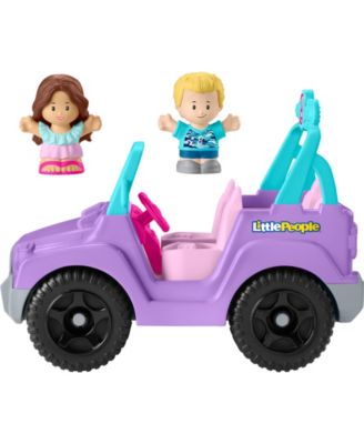 Little People Barbie Beach Cruiser Toy Car with Music 2 Figures for Toddlers