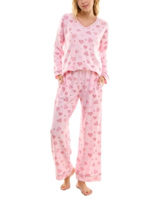 Roudelain - Women's 2-Pc. Printed Butter Knit Pajamas Set