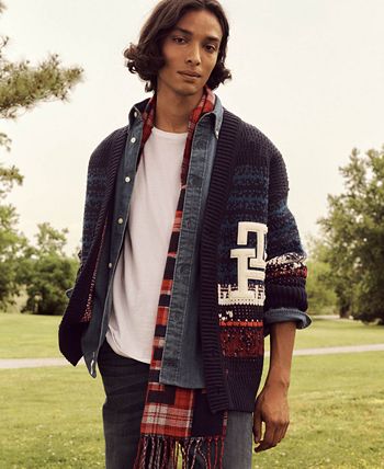 Tommy icons metallic stripe sales cardigan