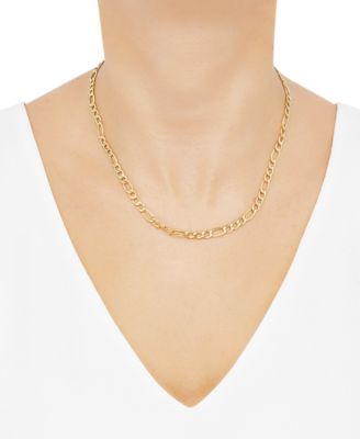 Lightweight 18" Figaro Link (5-3/4mm) Chain Necklace in 14k Gold