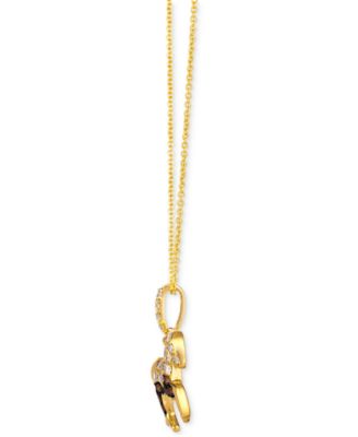 Chocolate Diamond & Nude Diamond Horse 20" Adjustable Pendant Necklace (1/2 ct. t.w.) in 14k Gold