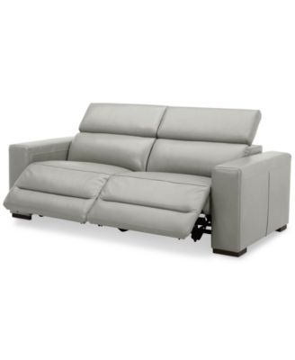 Nevio 82" 2-Pc. Leather Sectional with 2 Power Recliners and Headrests, Created For Macy's