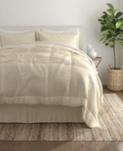 Cathay Home Ultra Plush Goose Down Alternative Reversible Comforter Set - King, Chocolate/Cream, 3-Piece Microfiber Bedding Set