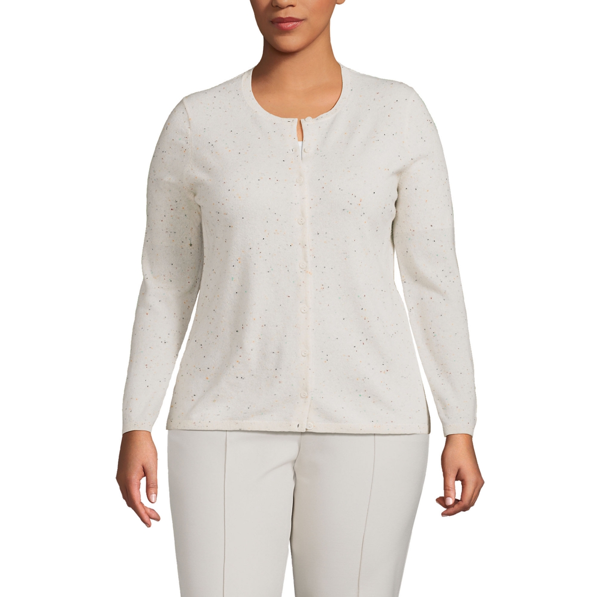 Lands end white outlet cardigan