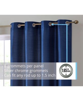 Jefferson Faux Silk Semi Sheer Light Filtering Microfiber Lined Grommet Lightweight Window Curtains Drapery for Bedroom, Dining Room & Living Room, 2 Panels