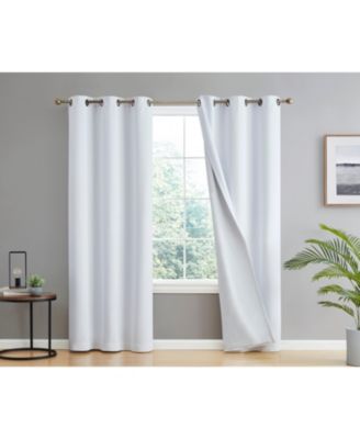 Dakota 100% Complete Blackout Lined Drapery with Double Layer Thermal Insulated Energy Efficient Window Curtain Grommet Panels, Set of 2