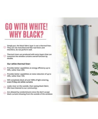 Dakota 100% Complete Blackout Lined Drapery with Double Layer Thermal Insulated Energy Efficient Window Curtain Grommet Panels, Set of 2