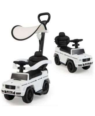3-In-1 Ride on Push Car Mercedes Benz Stroller Sliding Car with Canopy