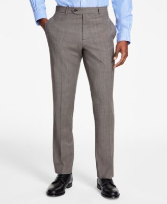 Мужской брючный костюм из стрейчевой полушерстяной ткани классического кроя от B by Brooks Brothers