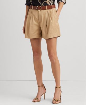 Lauren Ralph Lauren - Women's Pleated Cotton Twill Shorts
