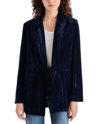 Blue suede hot sale blazer womens