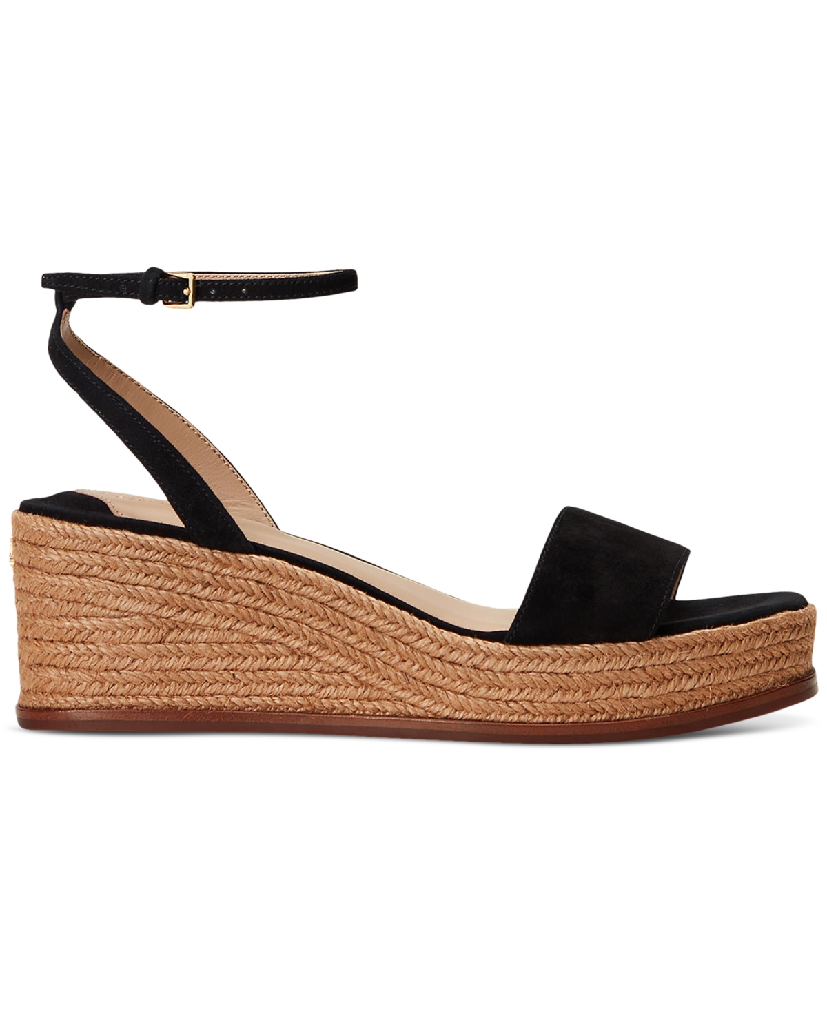 Shop Lauren Ralph Lauren Women's Leona Espadrille Platform Wedge Sandals In Whiskey