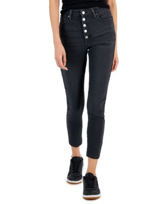 Tinseltown - Juniors' Button-Fly Mid-Rise Skinny Ankle Jeans