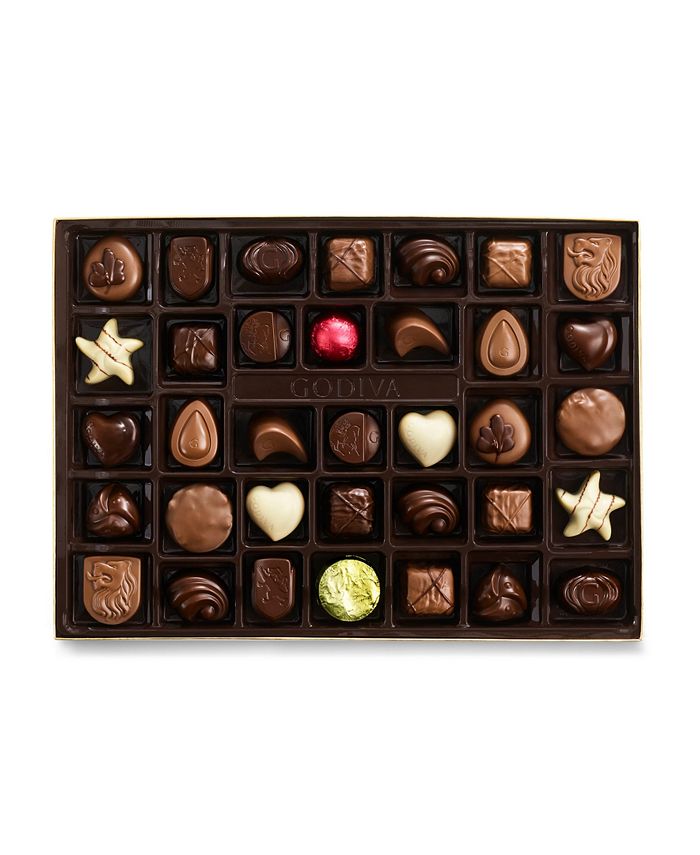 Godiva Chocolatier Assorted Chocolate GoldTone Gift Box, 72 Piece Macy's