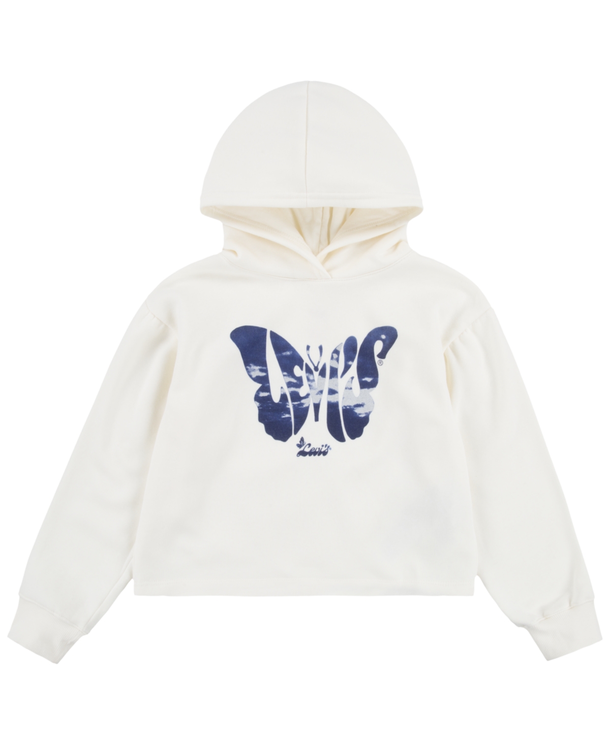 Levi's Kids' Big Girls Meet And Greet Butterfly Pullover Hoodie In Antique White