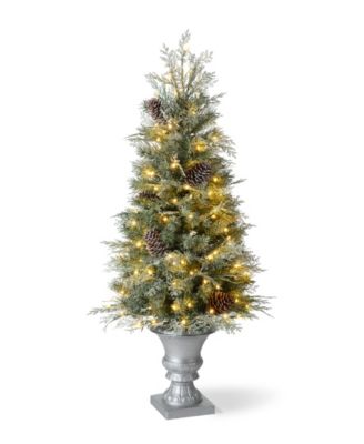 4' Pre-Lit Pine Artificial Christmas Porch Tree with 130 Warm White Lights