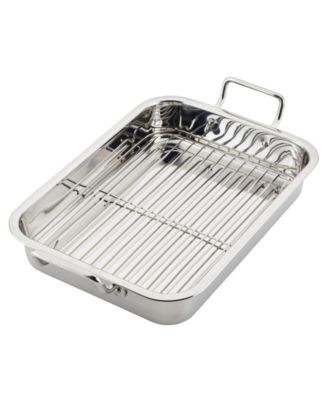 Classic Series Stainless Steel 17" x 12.25" Roaster with Rack