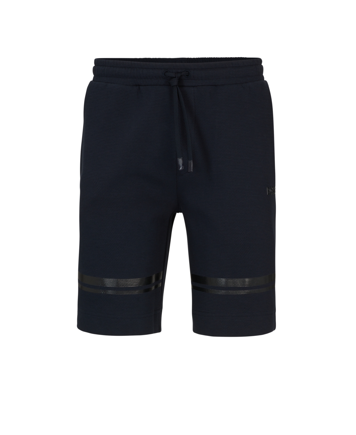 Shop Hugo Boss Boss By  Men's Mirror-effect Relaxed-fit Shorts In Dark Blue