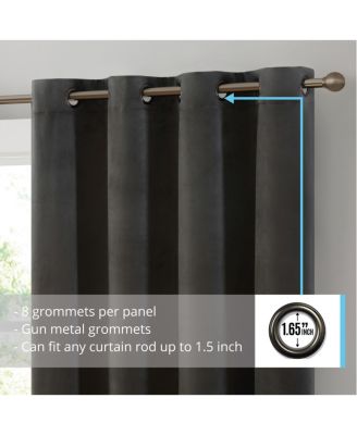 Sawyer Premium Luxurious Lush Velvet Soft Light Filtering Grommet Window Curtains - Set of 2 Panels