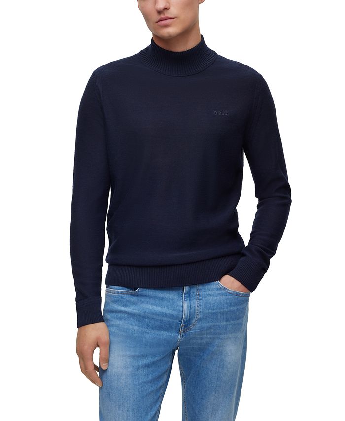 Hugo Boss Men s Embroidered Logo Turtleneck Sweater Macy s