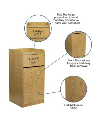 Wood Tray Top "Thank You" Restaurant Food Court Receptacle